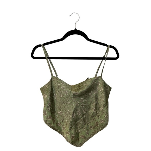Japna Green Floral Tie back  Blouse - Picture 1 of 4